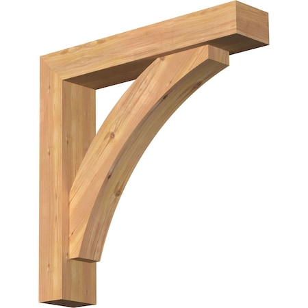 Ekena Millwork Thorton Block Smooth Bracket w/ Offset Brace, Western Red Cedar, 5 1/2"W x 28"D x 28"H BKT0604X28X28THR05SWR